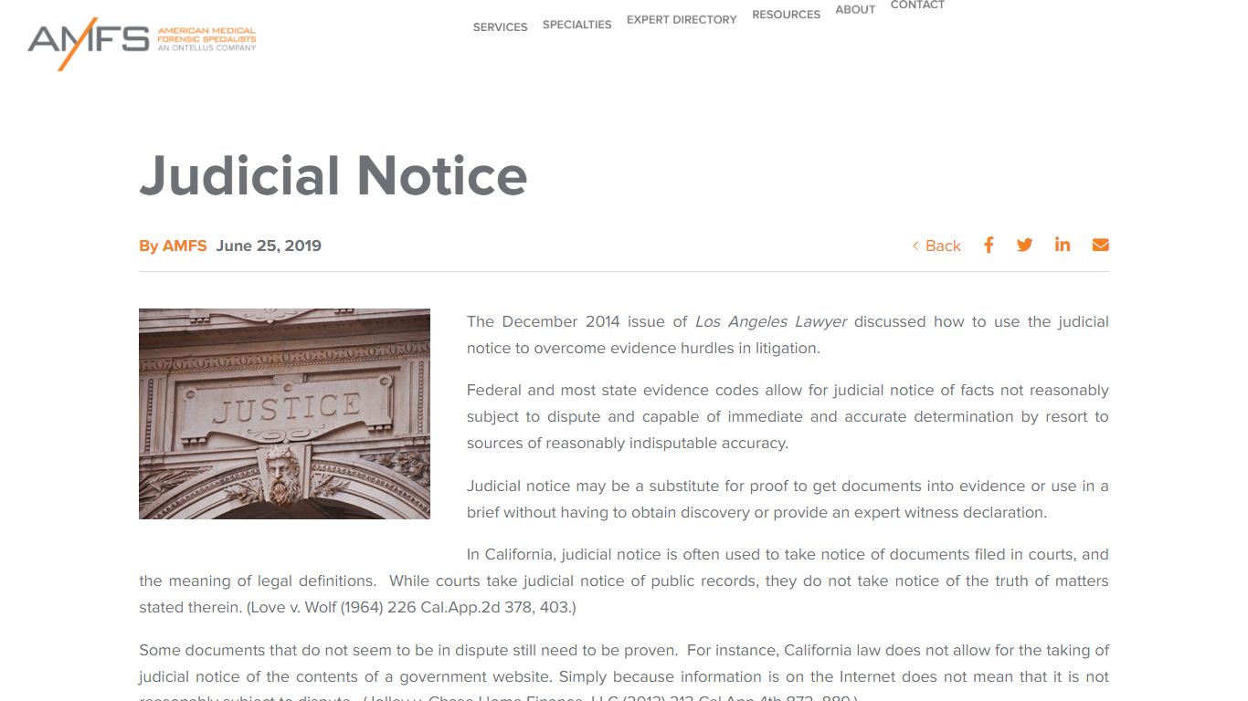 Judicial Notice | AMFS